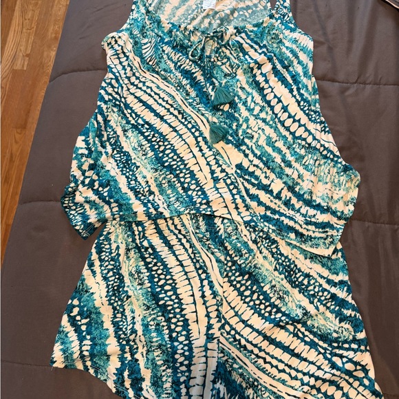 2-piece Turquoise Pajamas for teens - Picture 2 of 3